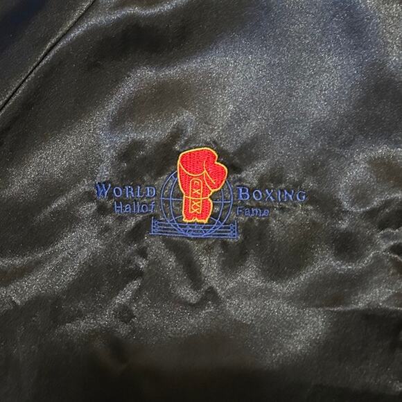 Retro Black & Red Satin Bomber Jacket | NCC Embroidered | Unisex Streetwear XL - Picture 3 of 6